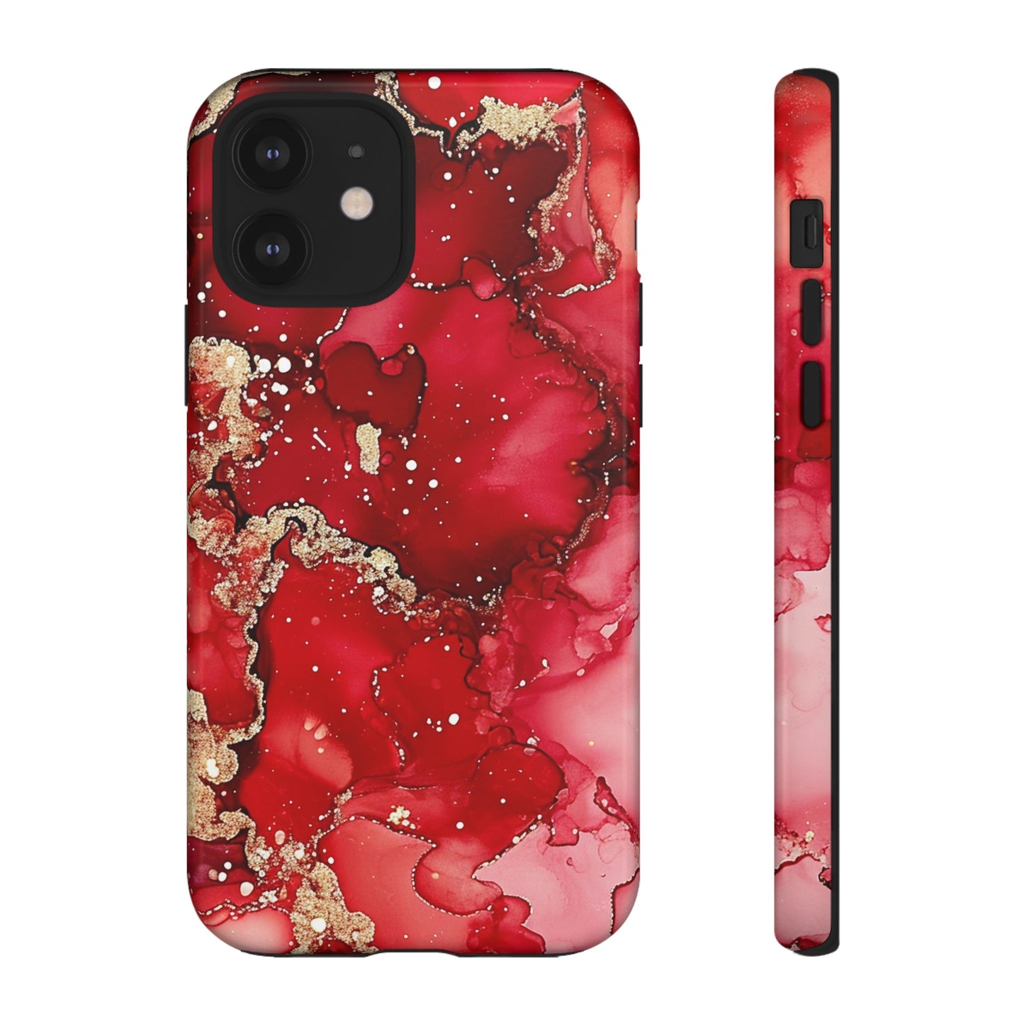 Crimson Gold Swirl iPhone Case