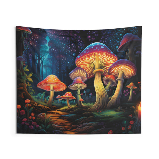 Enchanted Mushroom Forest Tapestry | Witchy & Cottagecore Aesthetic | Perfect for College Dorm, Living Room Decor | Gift Idea