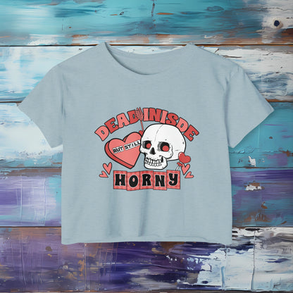 Dead Inside Romantic Crop Top | Funny Valentine's Day Shirt