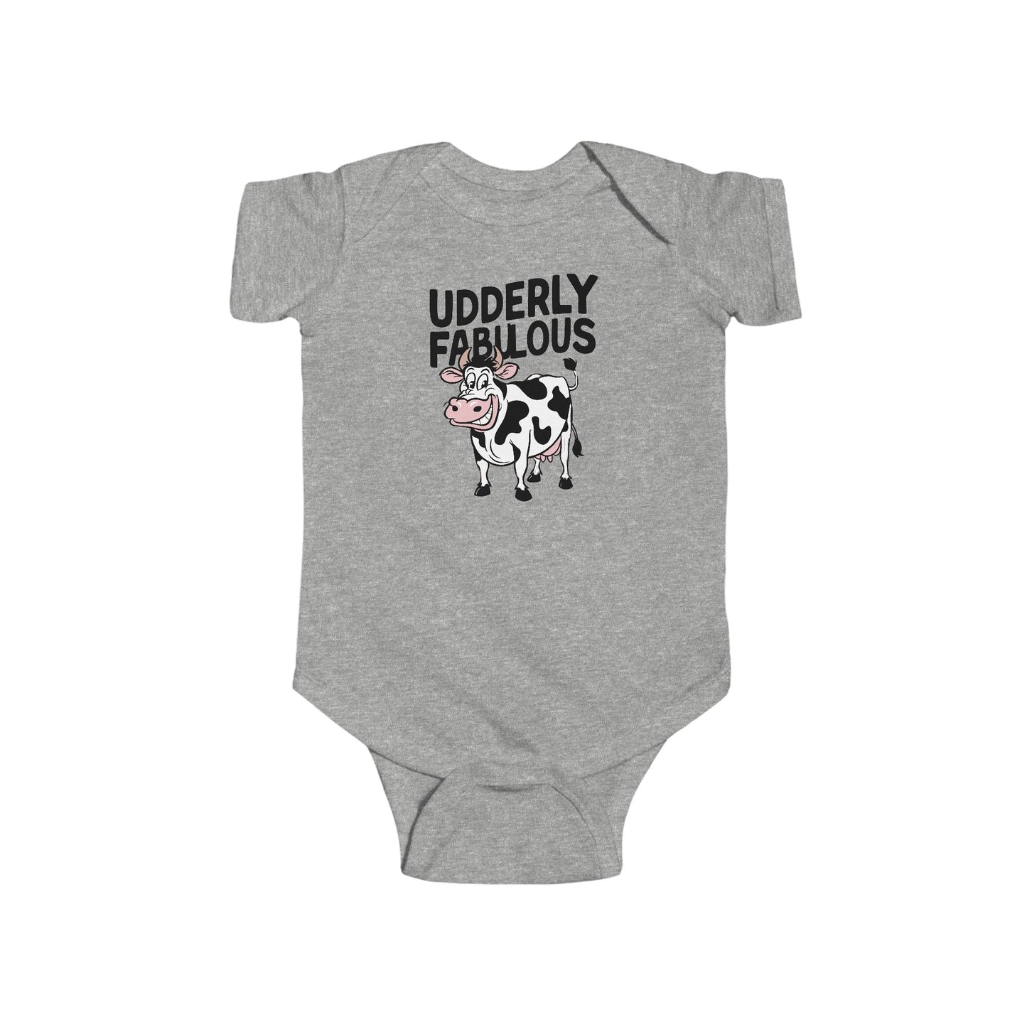 Udderly Fabulous Cow Cartoon - Baby Bodysuit