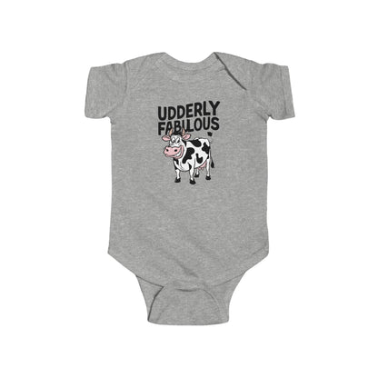 Udderly Fabulous Cow Cartoon - Baby Bodysuit