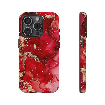 Crimson Gold Swirl iPhone Case