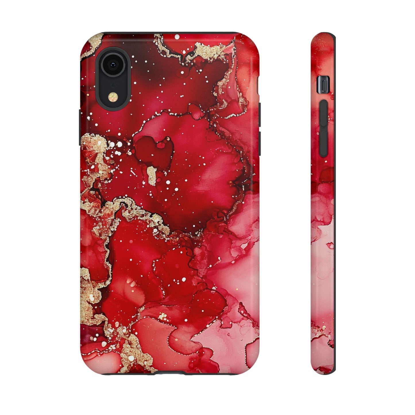 Crimson Gold Swirl iPhone Case