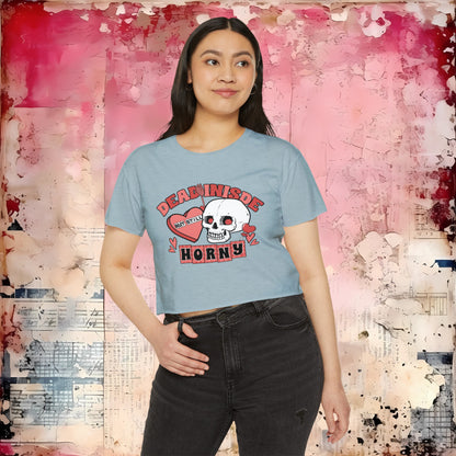 Dead Inside Romantic Crop Top | Funny Valentine's Day Shirt