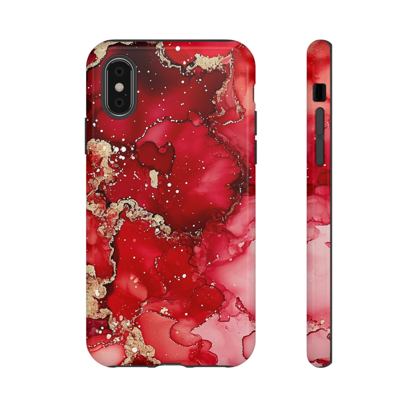 Crimson Gold Swirl iPhone Case