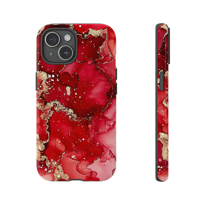 Crimson Gold Swirl iPhone Case