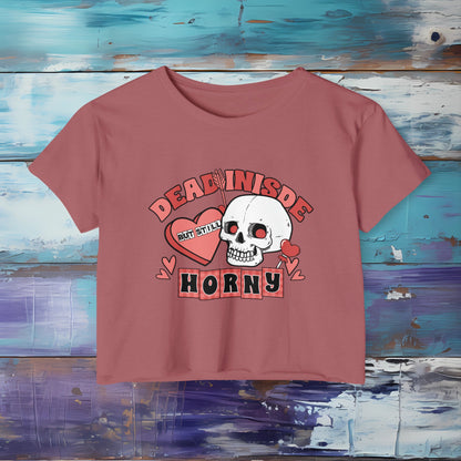 Dead Inside Romantic Crop Top | Funny Valentine's Day Shirt