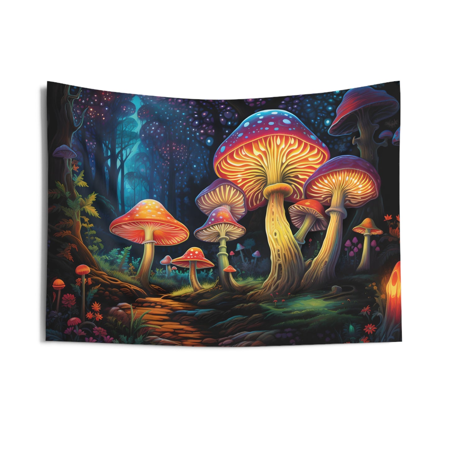 Enchanted Mushroom Forest Tapestry | Witchy & Cottagecore Aesthetic | Perfect for College Dorm, Living Room Decor | Gift Idea