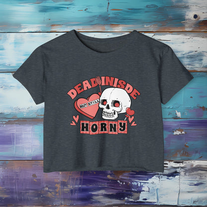 Dead Inside Romantic Crop Top | Funny Valentine's Day Shirt