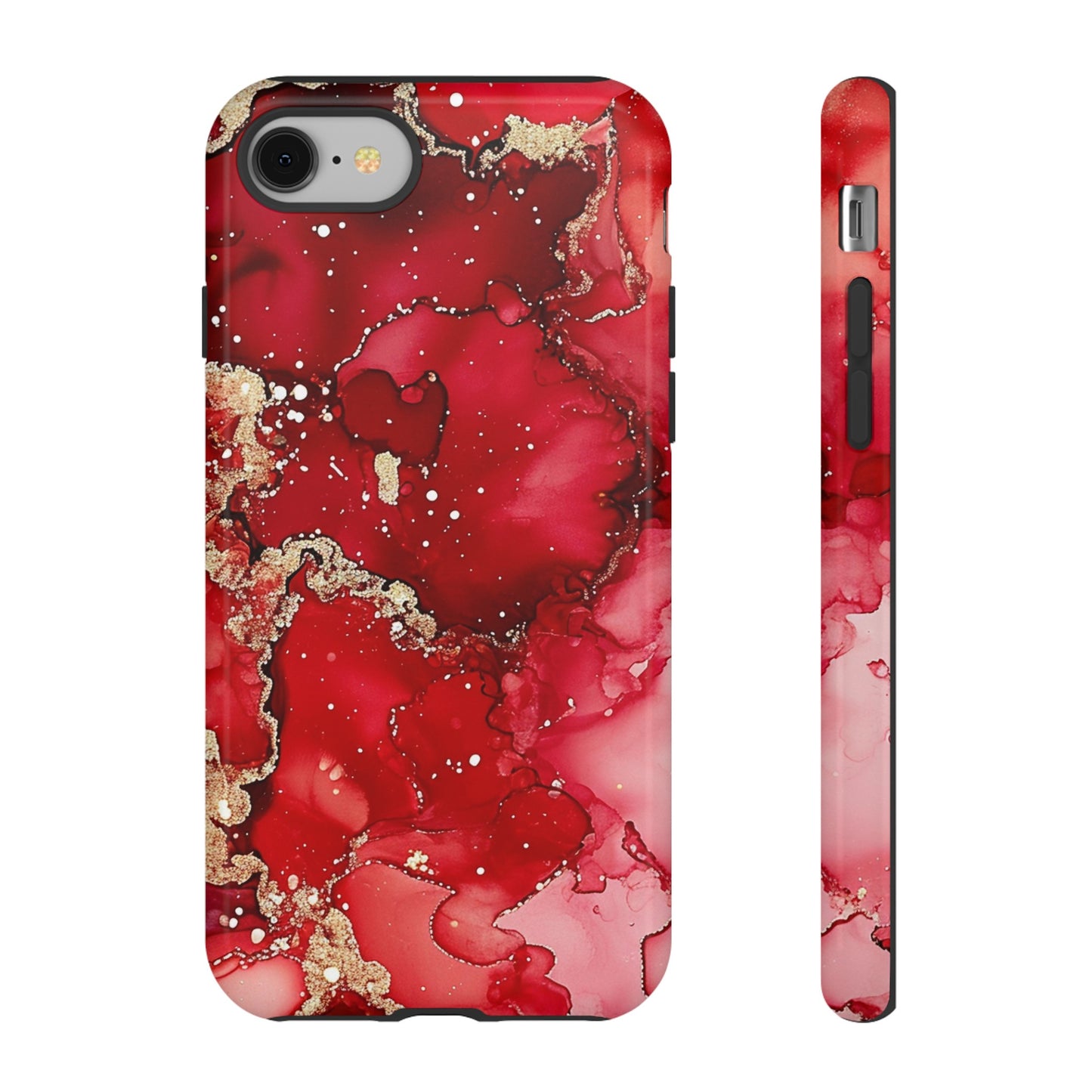 Crimson Gold Swirl iPhone Case