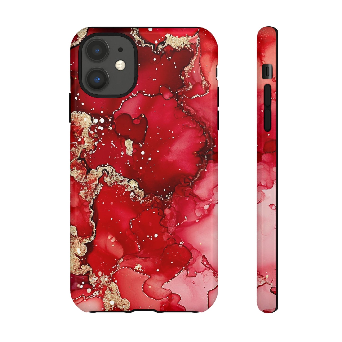 Crimson Gold Swirl iPhone Case