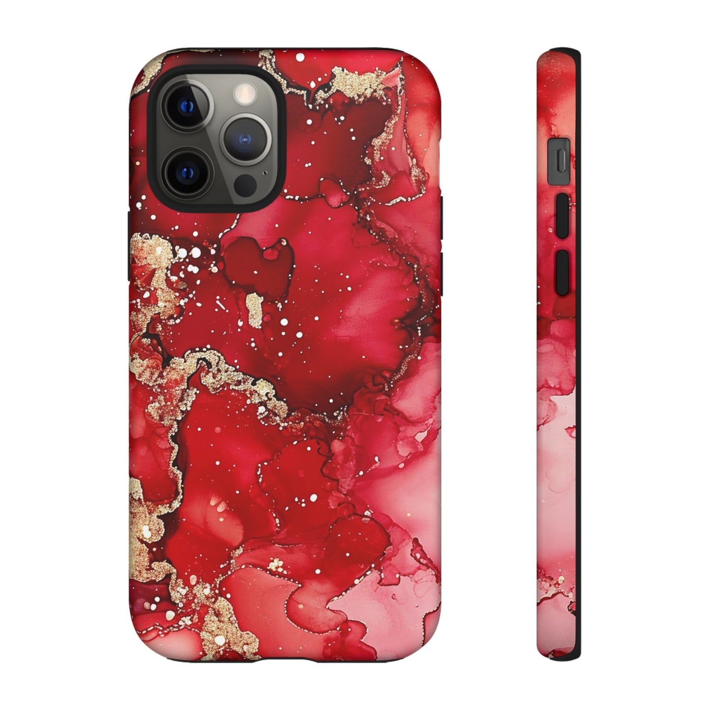 Crimson Gold Swirl iPhone Case