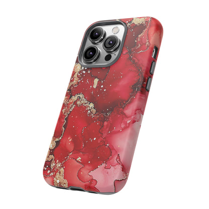 Crimson Gold Swirl iPhone Case