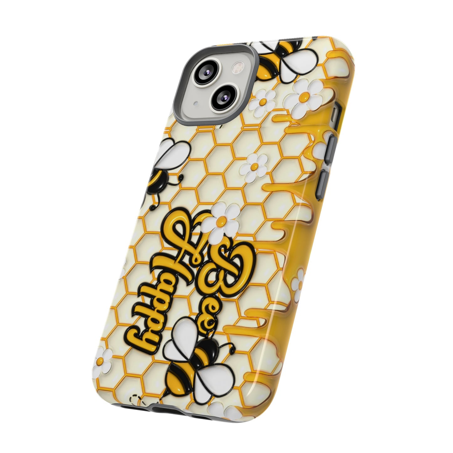 Bee Happy Honeycomb iPhone Case