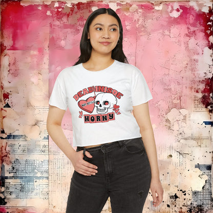 Dead Inside Romantic Crop Top | Funny Valentine's Day Shirt