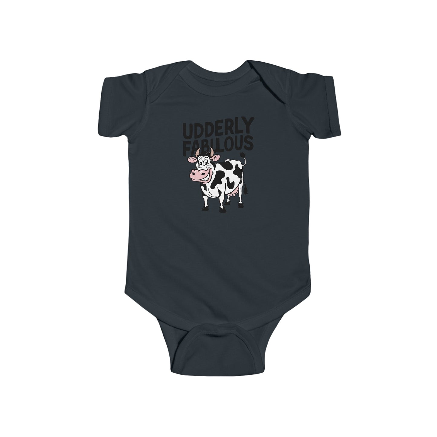 Udderly Fabulous Cow Cartoon - Baby Bodysuit