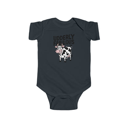 Udderly Fabulous Cow Cartoon - Baby Bodysuit