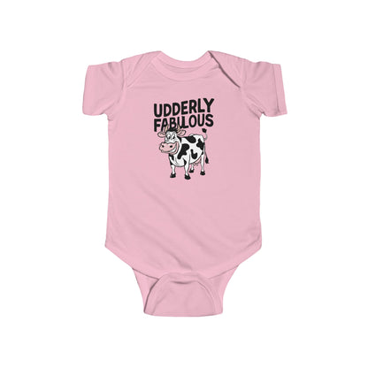 Udderly Fabulous Cow Cartoon - Baby Bodysuit