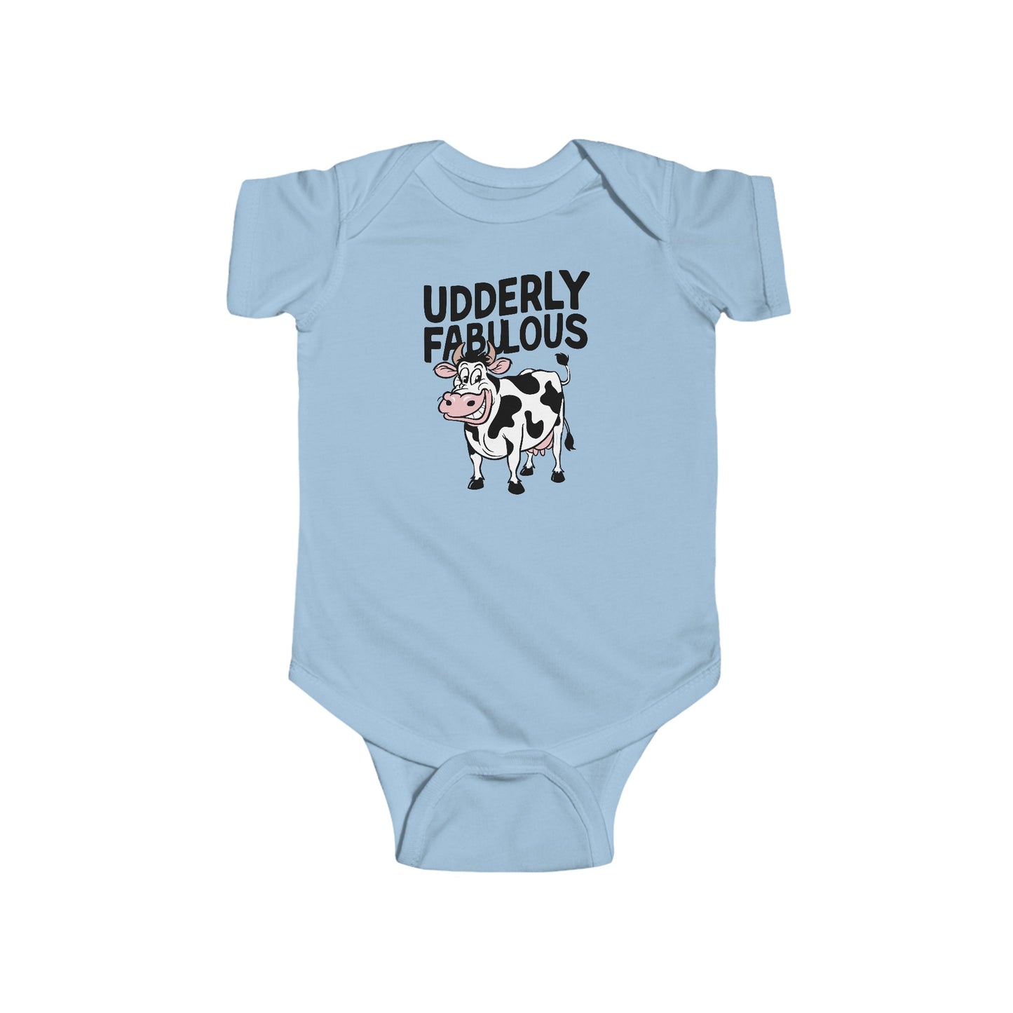 Udderly Fabulous Cow Cartoon - Baby Bodysuit