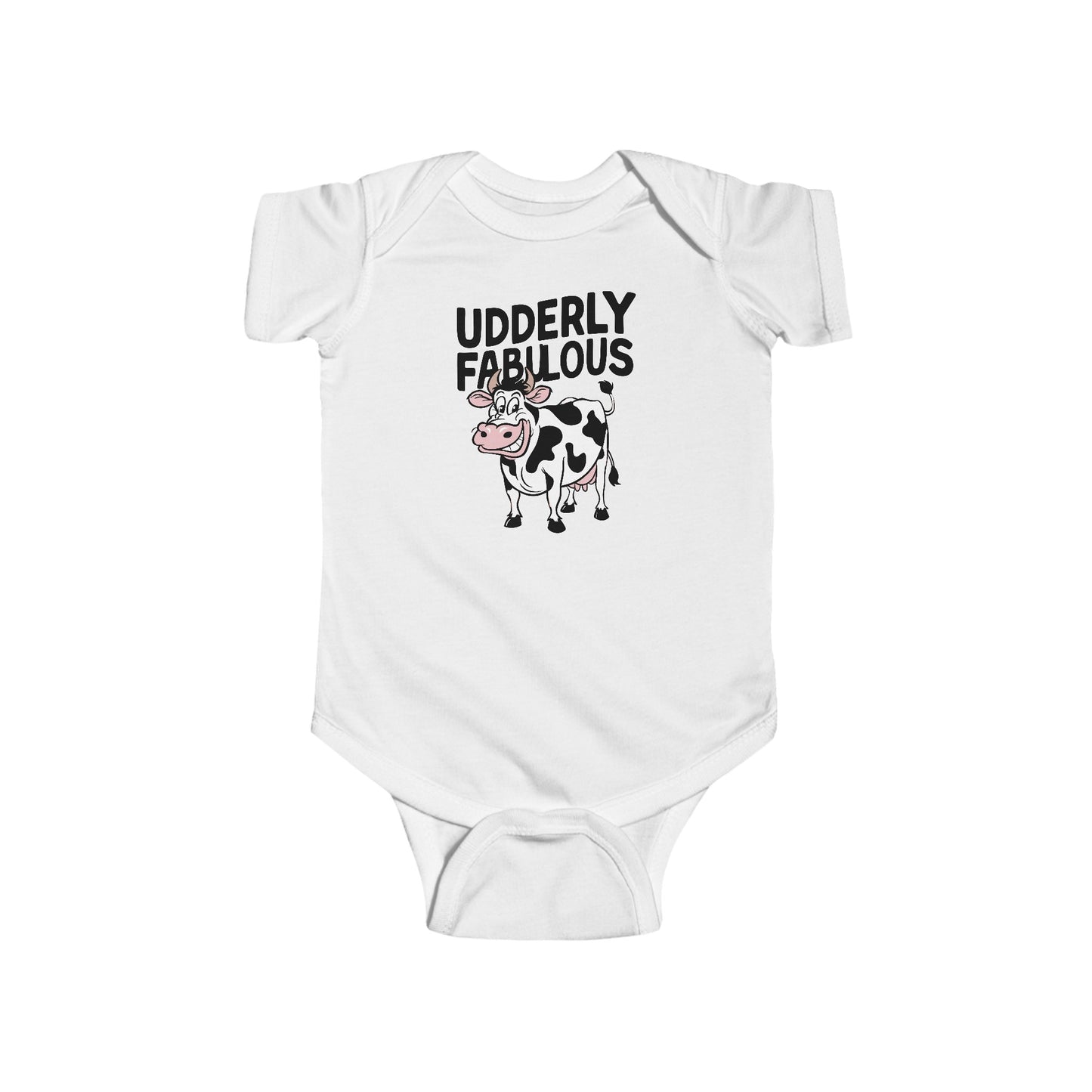 Udderly Fabulous Cow Cartoon - Baby Bodysuit