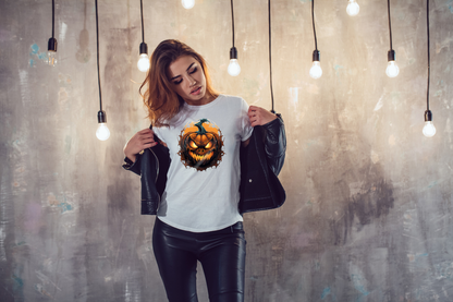 Cute Pumpkin Tee - Jack O' Lantern Halloween Shirt for Women, Kids, Moms & Dads - Spooky Fall T-Shirt - Pumpkin Design