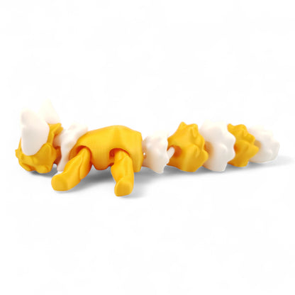 Sunshine Flexi Fox – 7.5" Articulated 3D Printed Collectible | Whimsical Desk or Shelf Decor