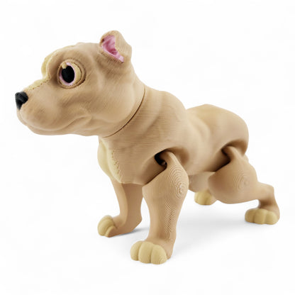 Articulated Pitbull – 3D Printed Collectible | Poseable Dog Figurine Desk or Shelf Decor