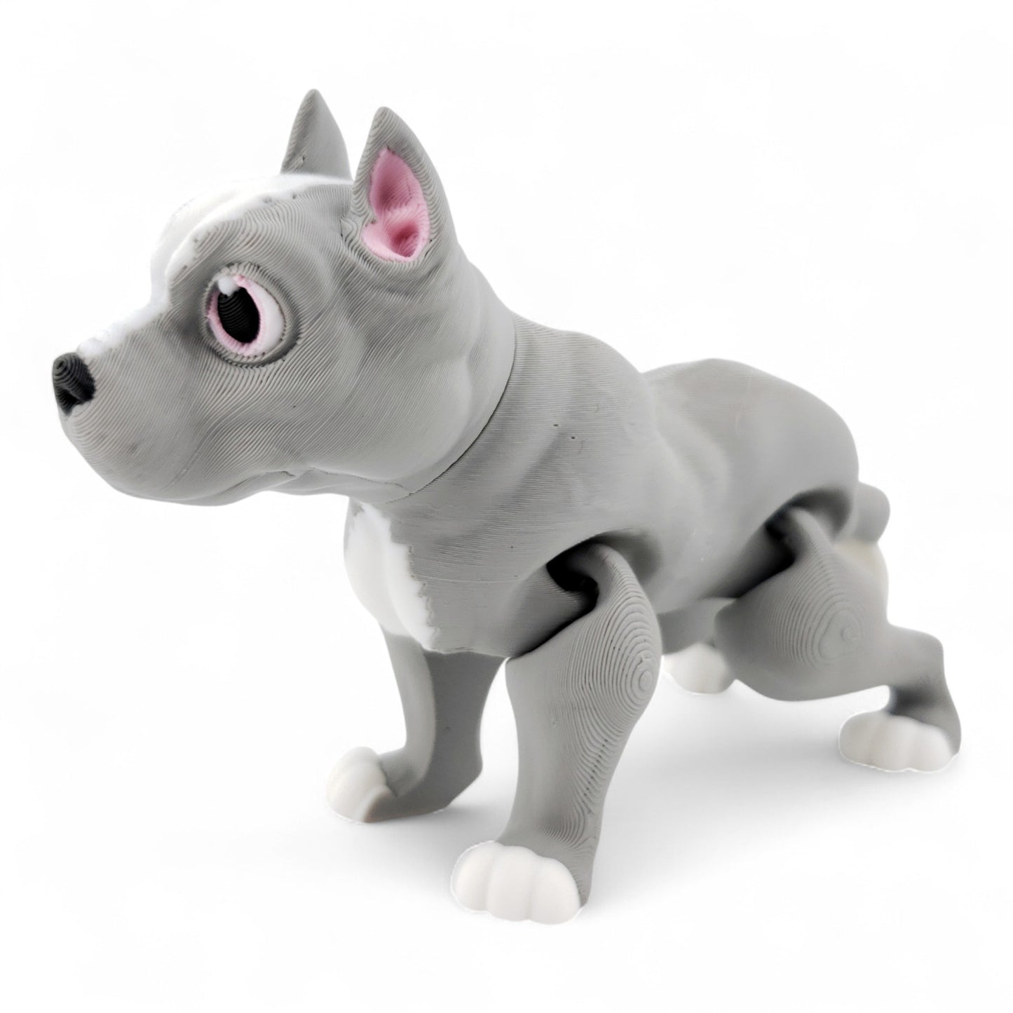 Articulated Pitbull – 3D Printed Collectible | Poseable Dog Figurine Desk or Shelf Decor