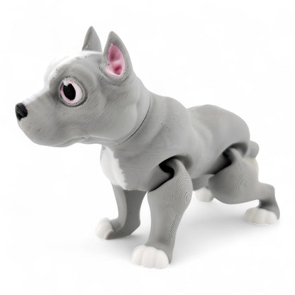 Articulated Pitbull – 3D Printed Collectible | Poseable Dog Figurine Desk or Shelf Decor