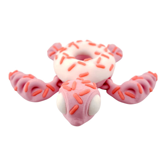 Donut Turtle – Articulated 3D Printed Fantasy Figurine | Sweet Dessert-Inspired Collectible by Cinderwing3D
