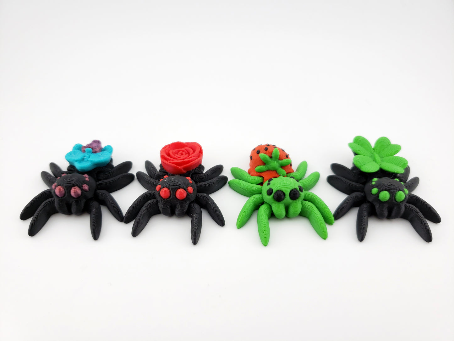 5 Mini Spiders Articulated - 3D Printed Fantasy Creature - Cinderwing3d