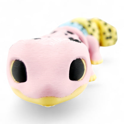 Pastel Leopard Gecko – Articulated 3D Printed Collectible | Colorful Desk or Shelf Decor