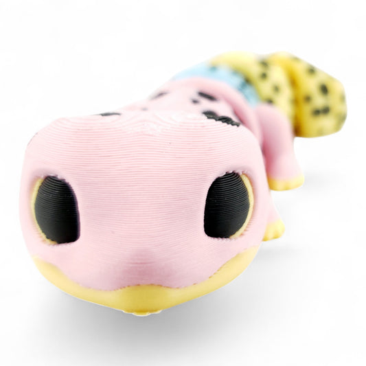 Pastel Leopard Gecko – Articulated 3D Printed Collectible | Colorful Desk or Shelf Decor