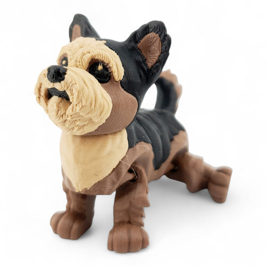 Articulated Yorkie – 3D Printed Poseable Yorkshire Terrier Figurine | Adorable Collectible Desk Decor