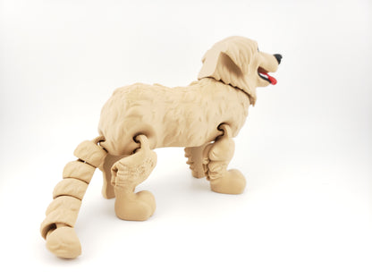 Articulated Golden Retriever - 3D Printed Fantasy Creature - Authorized Seller - Articulated Figure