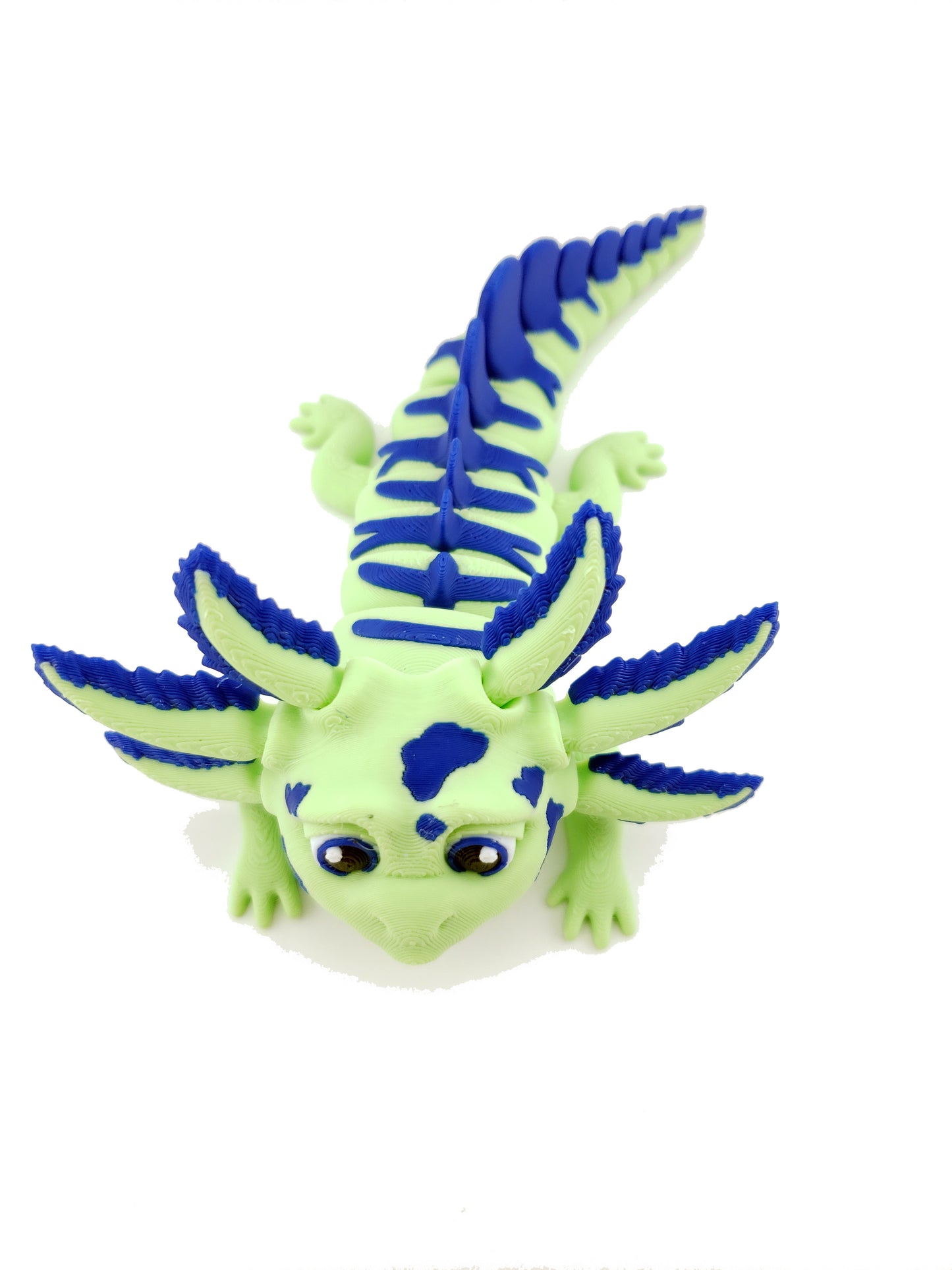 Sweet N' Sour 3D Printed Articulated Axolotl, Fantasy Creature Fidget Toy, Poseable Figure, Desk Decor