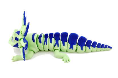 Sweet N' Sour 3D Printed Articulated Axolotl, Fantasy Creature Fidget Toy, Poseable Figure, Desk Decor