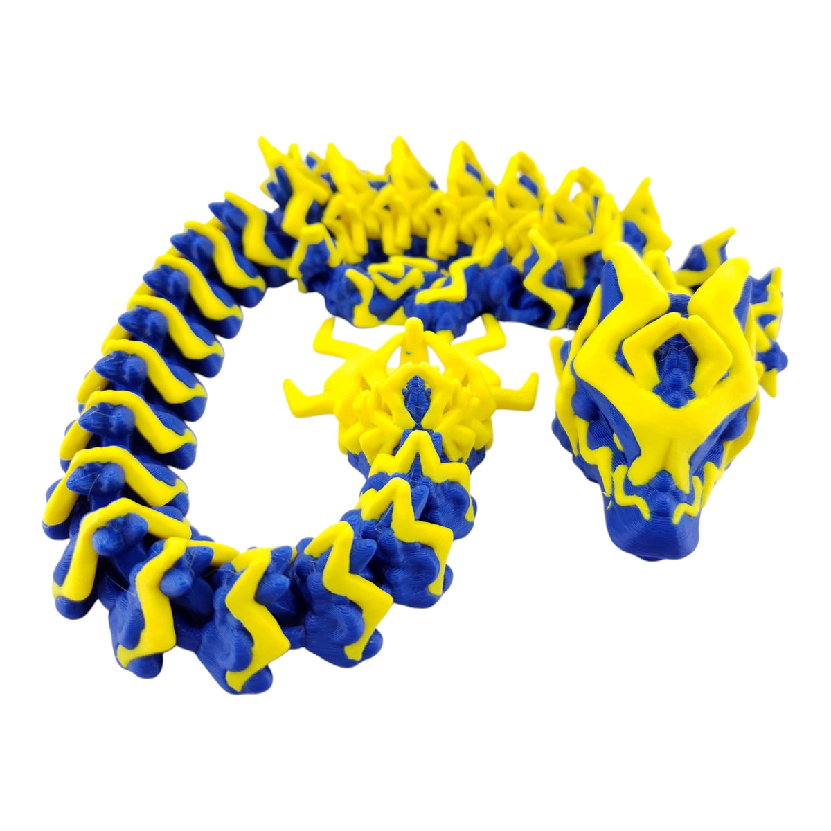 Blue Storm Dragon with yellow lightning details full body view