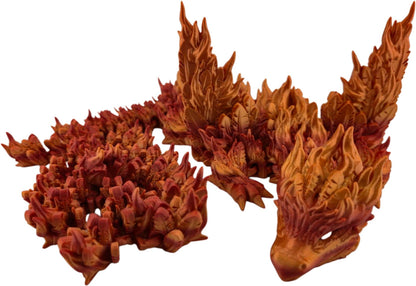 Red Gold Gradient Phoenix Dragon full view