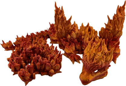 Red Gold Gradient Phoenix Dragon face and wing detail