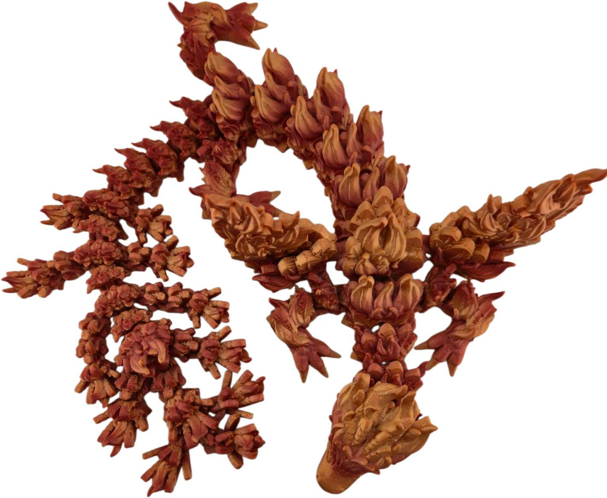 Red Gold Gradient Phoenix Dragon side view