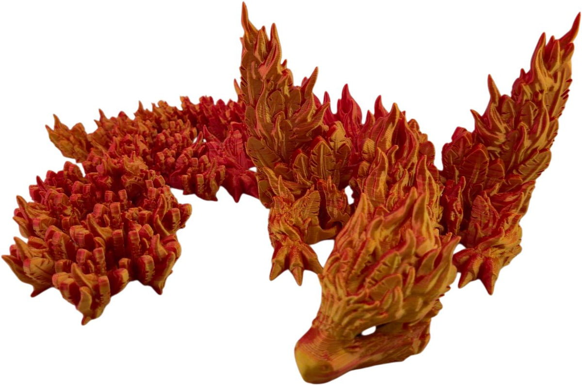 Red Gold Gradient Phoenix Dragon body detail