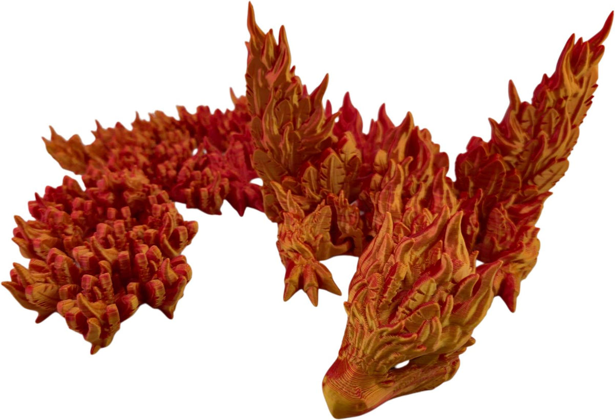 Red Gold Gradient Phoenix Dragon articulated view