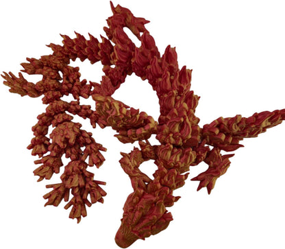 Red Gold Gradient Phoenix Dragon close-up