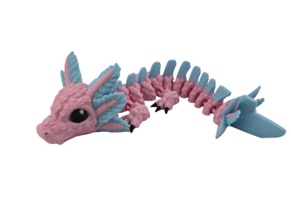 Baby Axolotl Dragon – 3D Printed Articulated Fantasy Figurine | Adorable Aquatic Collectible by Cinderwing3D