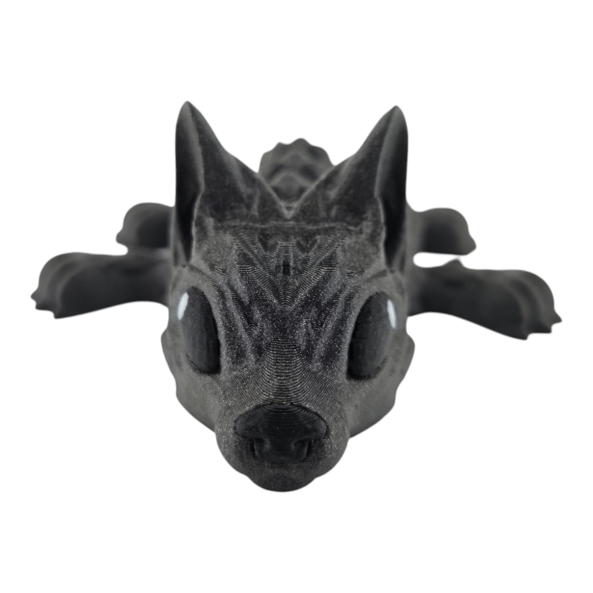 Galaxy Black Tiny Wolf Pup face detail