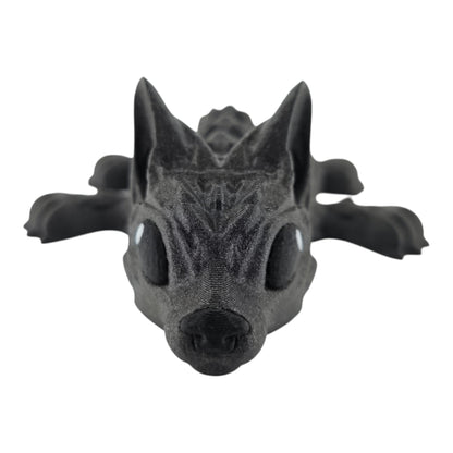 Galaxy Black Tiny Wolf Pup face detail