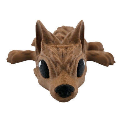 Brown Tiny Wolf Pup face detail