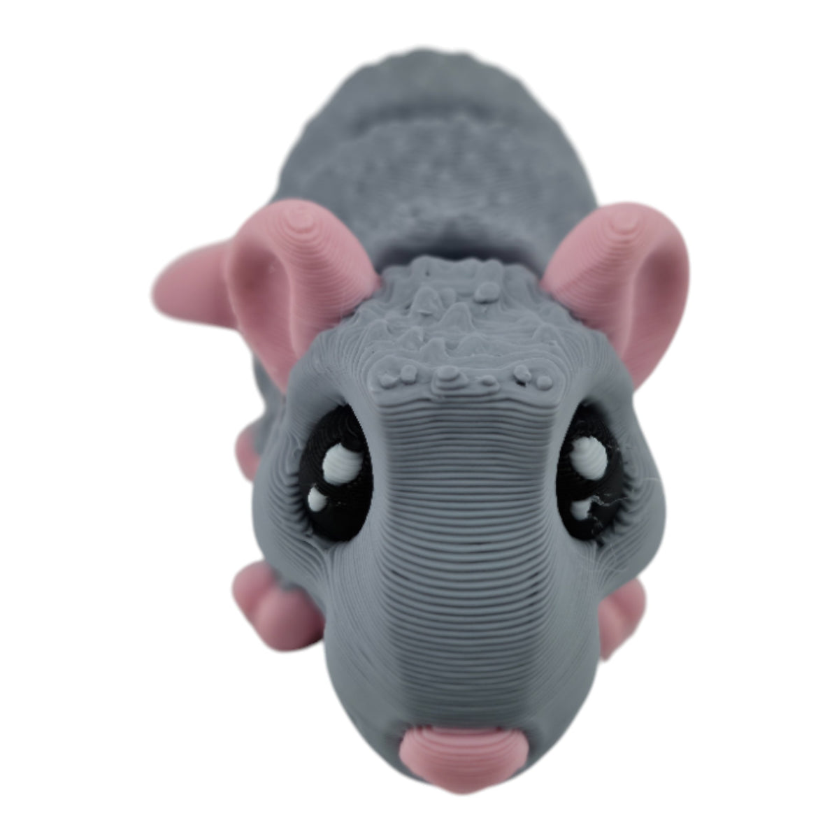 Gray and pink Rat 3D printed collectible - view 2