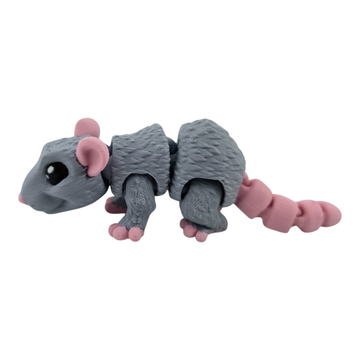 Gray and pink Rat 3D printed collectible - view 4
